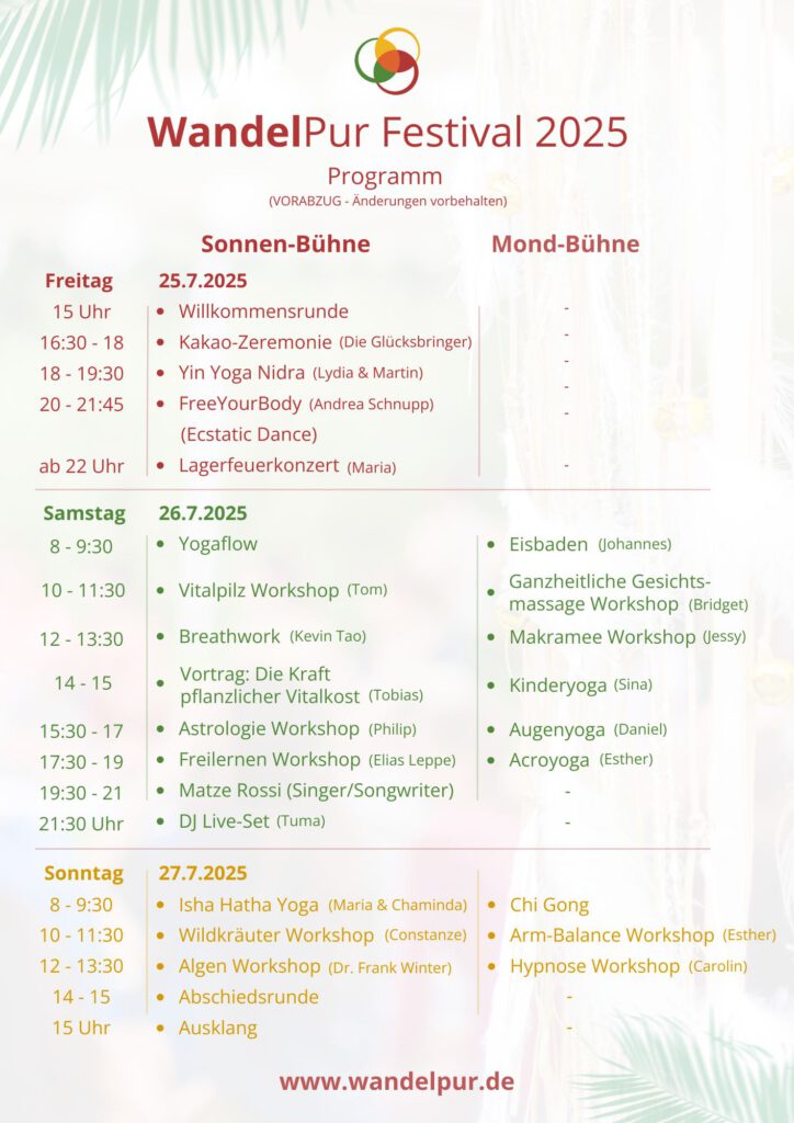 Programm 2025 (WandelPur Festival) VORABZUG