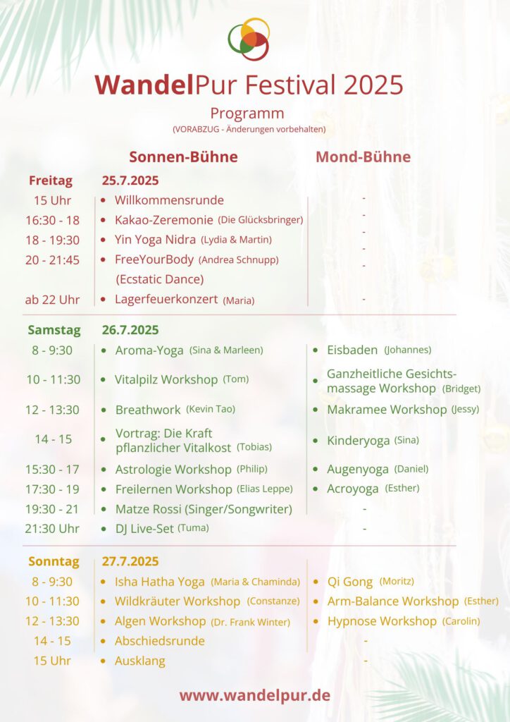 Programm 2025 (WandelPur Festival) VORABZUG